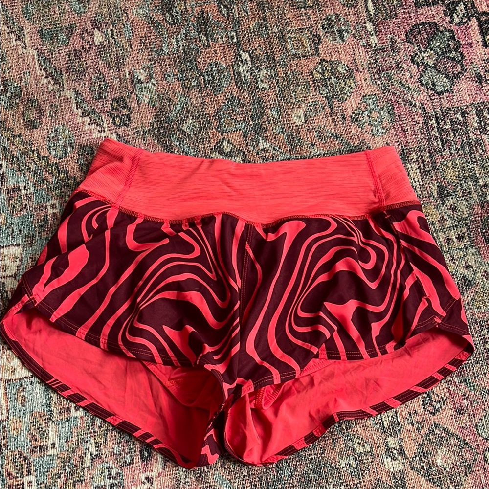 Outdoor Voices Red and Black Athletic Shorts